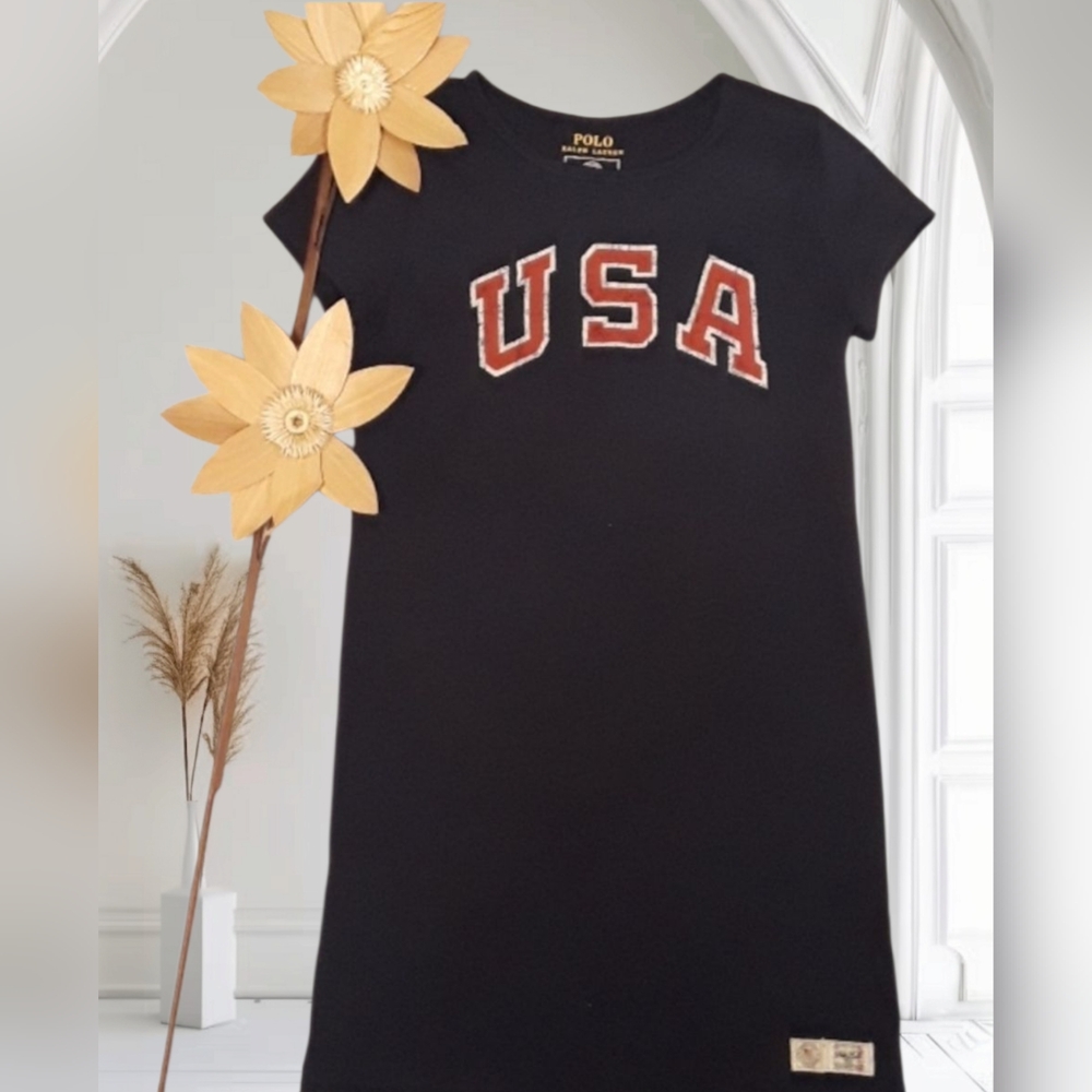 Polo by Ralph Lauren USA Shortsleeve Dress. Girl's Size: 6X.